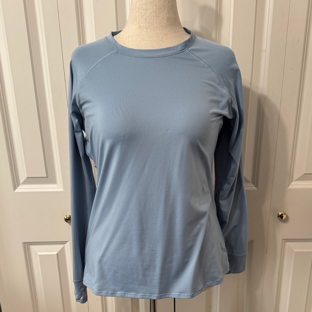 Cuddl Duds Women's Soft Blue Long Sleeve Tee